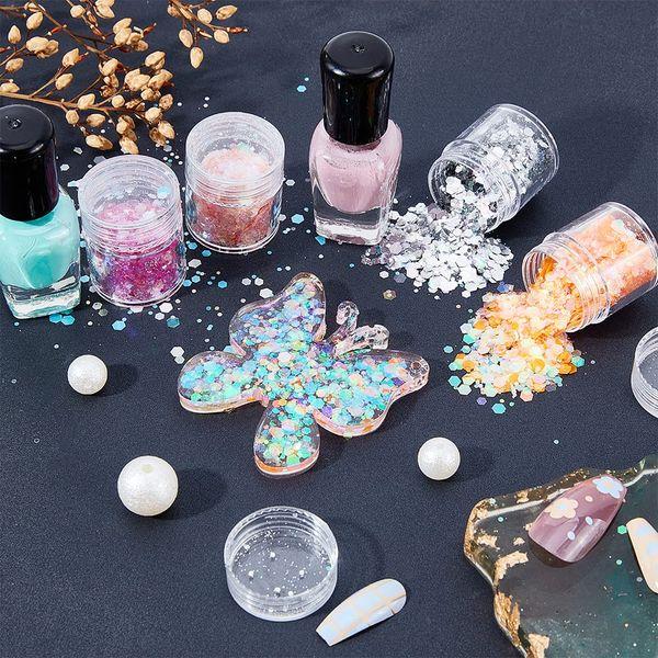 CHGCRAFT 18 Bottles 18 Colours Glow in The Dark Glitter Luminous Shining Nail Art Glitter Sequins for Resin Crafts Epoxy Charm DIY Tips Nail, 1mm to 3mm 4
