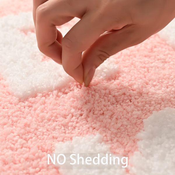 QJHOMO Get Naked Bath Mat Pink and White Bathroom Mats 60 x 90 cm, Non Slip Bath Mats for Bathroom, Colourful Letters Soft Microfiber Bathroom mat, Machine Washable Rug 4