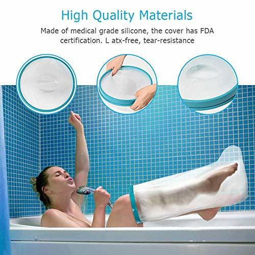 Waterproof Cast Cover Leg for Shower, DOACT Cast Protector for Adult Bath, Cast Bag Keep Cast Bandage Dry, Watertight Sleeve Boot for Foot Ankle Orthopedic Wound (Full Leg Size) 40 Inches 1