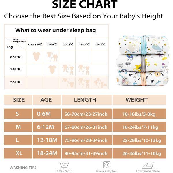 MIKAFEN Baby sleeping bag winter sleeping bag four seasons 100% soft premiumOrganic cotton sleeping bag newborn sleeping bag (XL/18-24 months,flower) 4