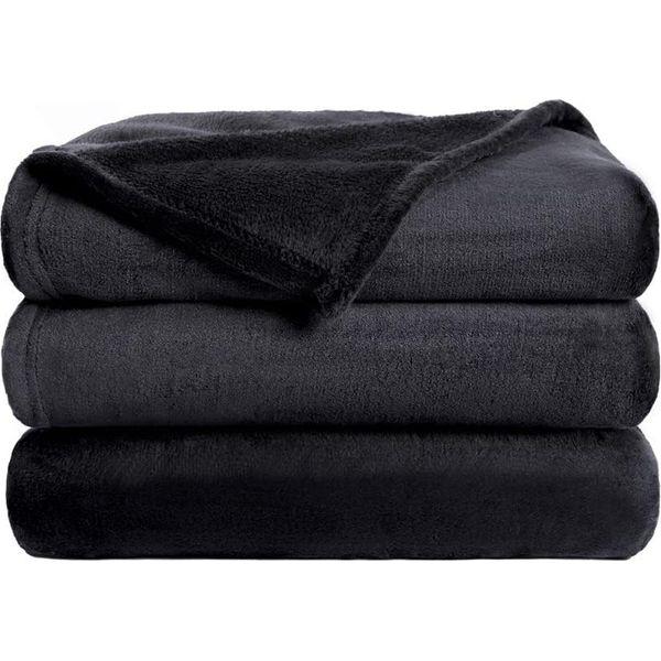 VOTOWN HOME Fleece Throw Blankets, Fluffy Soft Sofa Throws Blanket for bed, Lightweight Fit All Season Flannel Couch Blanket, Queen Size 220x240cm Navy Blue 0