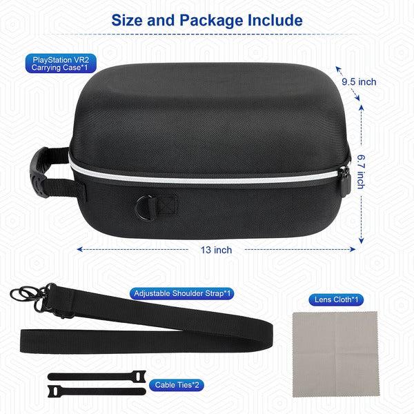 PS VR2 Case Hard Carrying Case for PlayStation VR2 All-in-One VR Gaming Headset and Touch Controllers, Portable Travel Cover Storage Bag with Shoulder Strap & Lens Cloth for PS VR2 Accessories 1