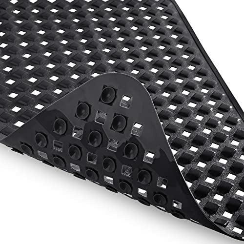 Yimobra Original Bath Tub and Shower Mat 70 X 40 cm, Non-Slip with Drain Holes, Suction Cups, Machine Washable, Phthalate Free, No Latex, No BPA, Black 0