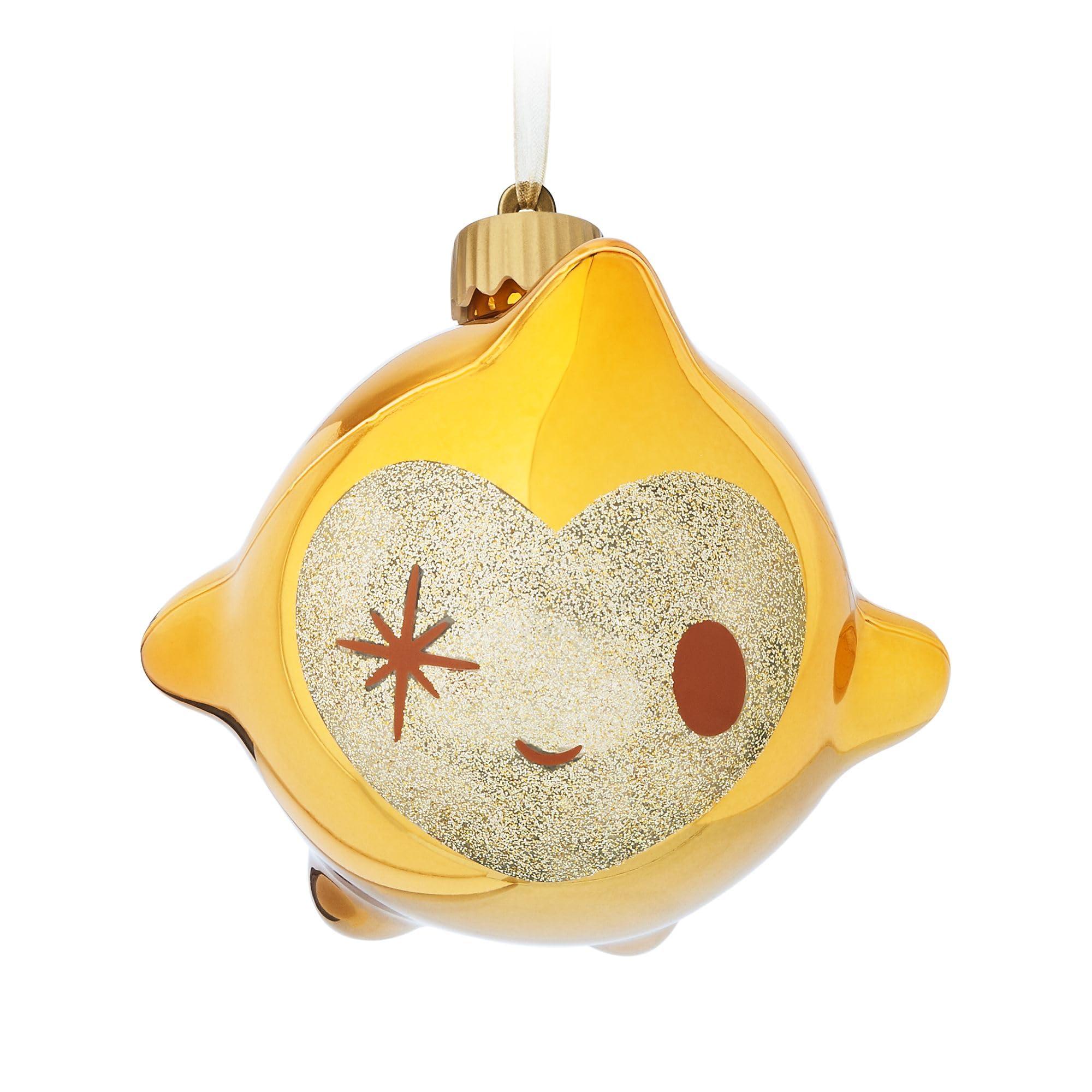 Disney Store Official Wish Star Light-Up Hanging Ornament, 10cm/3.9”, Christmas Tree Bauble Decoration Holiday Seasonal Accessory with Ribbon