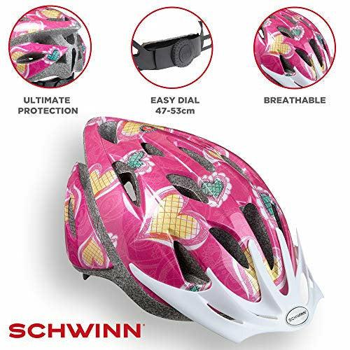 Schwinn Girls' Thrasher Lightweight Microshell Bicycle, Skate, Skateboard, Scooter Helmet With Dial Fit Adjustment, 5-8 years Kids, Pink, 47-53cm 4
