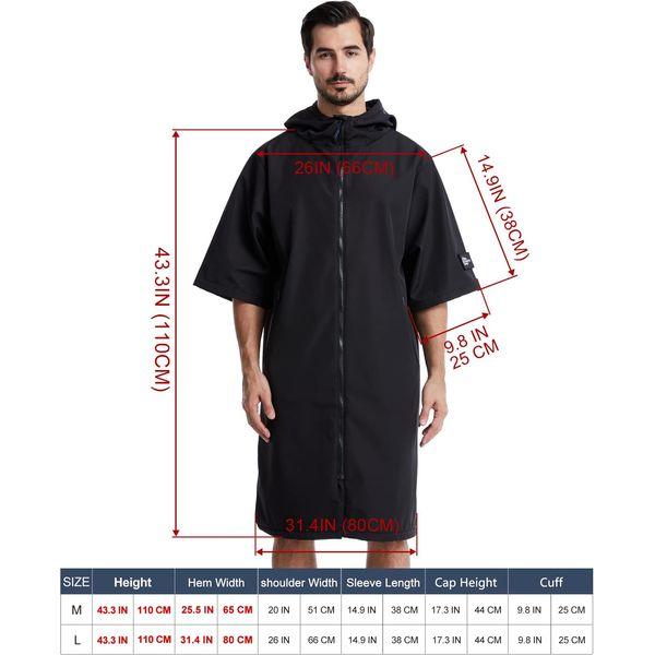 AONYIYI Unisex Adult Changing Robe with Fleece Fabric, Gifts for Women and Men, Windproof and Waterproof Changing Robe for Surfing and Swimming 3