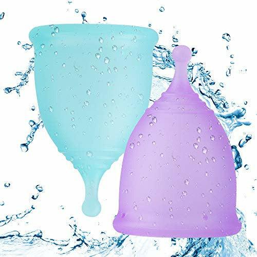 Piglagogo Menstrual Cups Mooncup Period Cup Reusable Menstrual Cups Set of 4 2 PCS Small and 2 PCS Large Moon Cup Diva Cup Tampon and Pad Alternative Feminine Hygiene Products 1