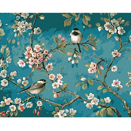 YXQSED[Wooden Framed Diy Oil Painting, Paint By Number Home Decor Wall Pic Value Gift-New-Like Birds In The Branches 12x16 inch 0