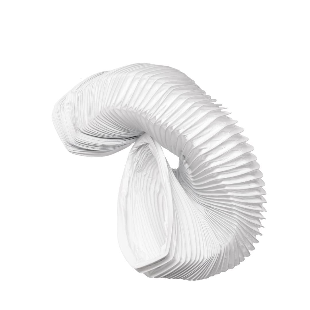 220x55mm (9x2 inch) x 3 metre - PVC Flexi Hose - White Universal Tumble Dryer - Cooker Hood - Extractor Fan - Air Conditioner Hose 3