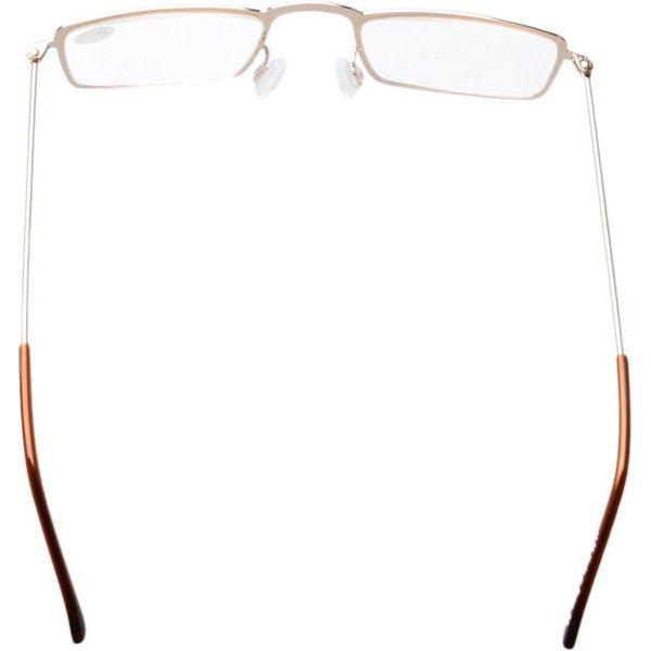 Eyekepper 5-Pack Stainless Steel Frame Half-eye Style Reading Glasses Readers Gold +2.0 4
