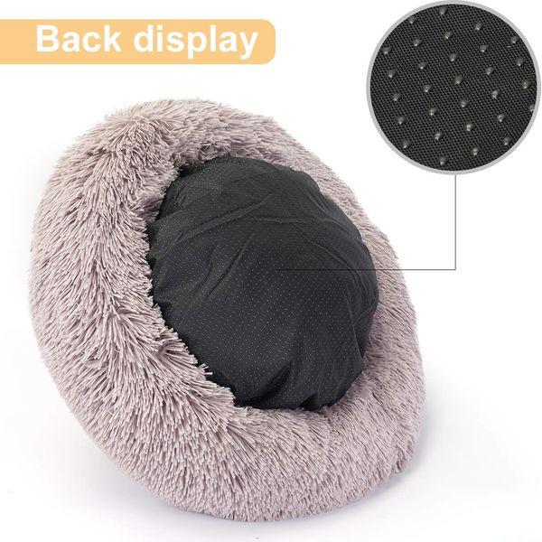 Belababy Calming Dog Bed Cat Bed Donut, 2X-Large Fluffy Round Cuddler Washable Soft Plush Dog Nest and Pet Throw Blanket Set (Purple, Bed 36"x 36", Blanket 40"x 48") 2
