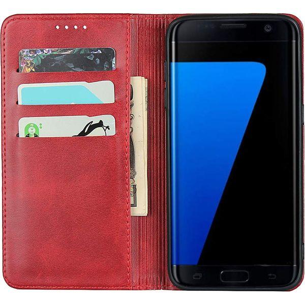 SailorTech Samsung Galaxy S7 Edge Wallet case, Premium PU Leather Folio Flip Cases Cover with Kickstand Card Slots Holder Wine Red 1
