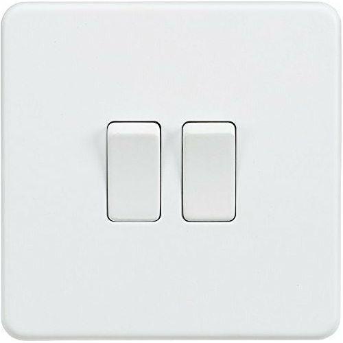 Knightsbridge SF3000MW Screwless 10A 2G 2 Way Switch-Matt White 0