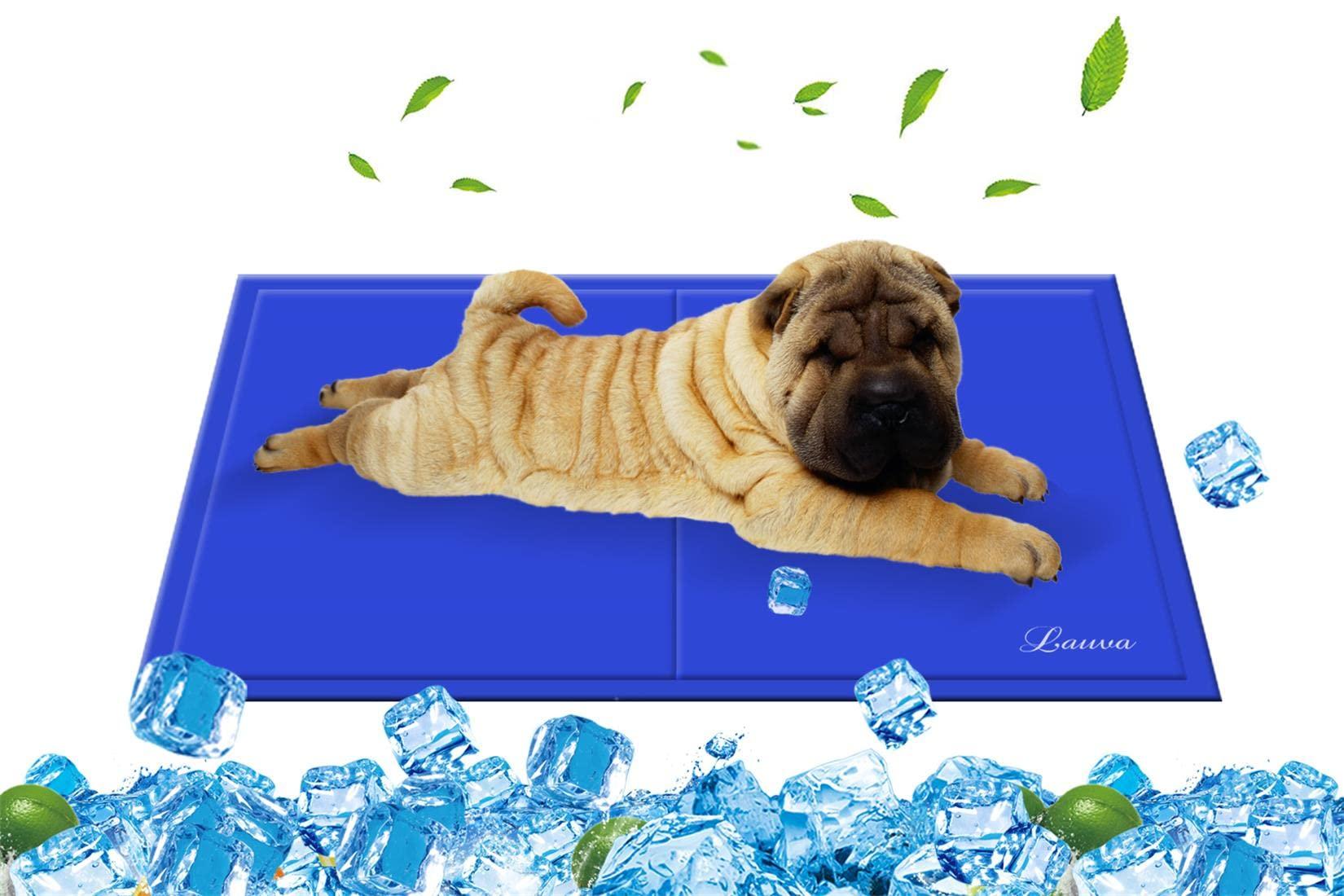 Lauva Pets Dog Self Cooling Mat Medium 65x50cm , Pet Cool Gel Mat Dog Cat Icy Mattress Non-Toxic Cold Bed Mat Chilled Pad Summer Essentials for Puppy Doggy Rabbits Animals Human Indoor Outdoor 0