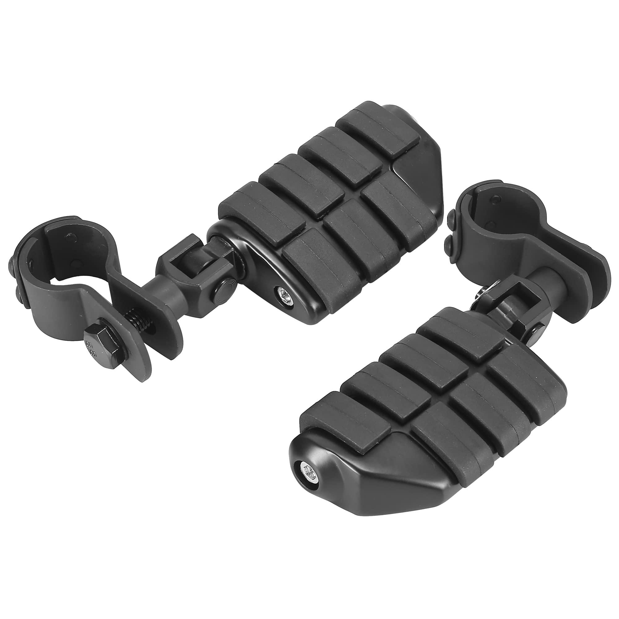 F FIERCE CYCLE 360 Degrees Motorcycle Foot Pegs Foot Rest Footpegs Black 1 Pair