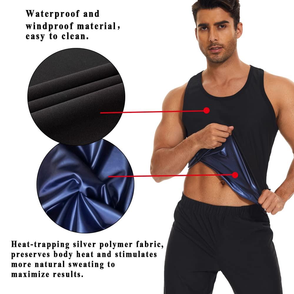 SEXYWG Sweat Vest for Men Workout Tank Tops Sauna Suit Weight Loss Shirt Gym Sport Fitness Body Shaper Waist Trainer 4