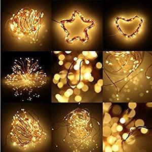 FairyDecor Fairy Lights Battery, 8 Packs 5m/16ft Battery Powered Copper Wire Starry Fairy Lights,Battery Operated Lights for Bedroom, Christmas,Parties,Wedding,Indoor,Home Decoration (Warm White) 4