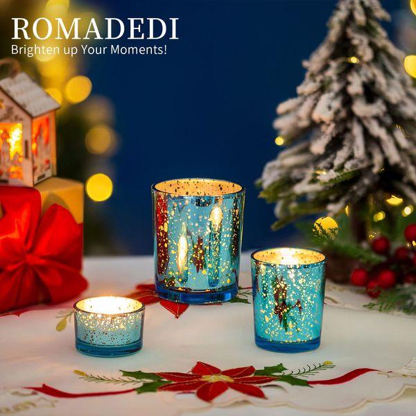 Romadedi Votive Tealight Candle Holders: 18 Pcs Mercury Glass Silver Tea Lights Candle Holder Bulk for Wedding Centerpiece Table Decorations, Bridal Shower, Party Decor, Christmas 6 Set 2