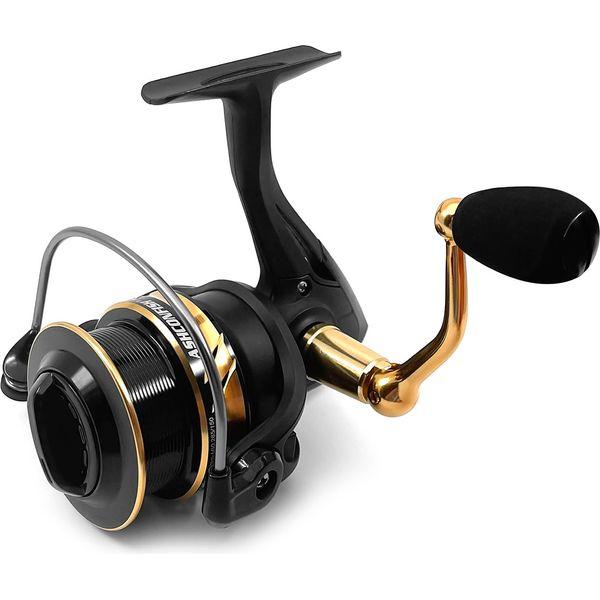 Ashconfish Fishing Reel, Freshwater and Saltwater Spinning Reel, Come with 109Yds Braid line. Lightweight Body, 5.0:1 Gear Ratio, 7+1 Steel BB, Max 17.6lbs Drag Power, Metal Spool &Handle,AF2000b 1