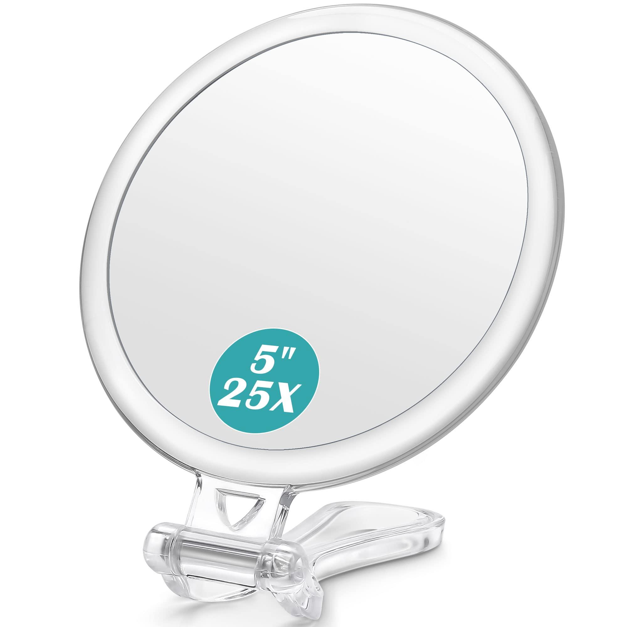 B Beauty Planet Hand Mirror, 25X/1X Double-Sided Hand Held Magnified Mirror & 10X Magnifying Mirror Suction Cup,Perfect for Precise Makeup Applications 0