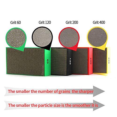 Z-LEAP Diamond Hand Polishing Pads 3-Pcs Set for Granite Marble Concrete Glass Sanding Block 4