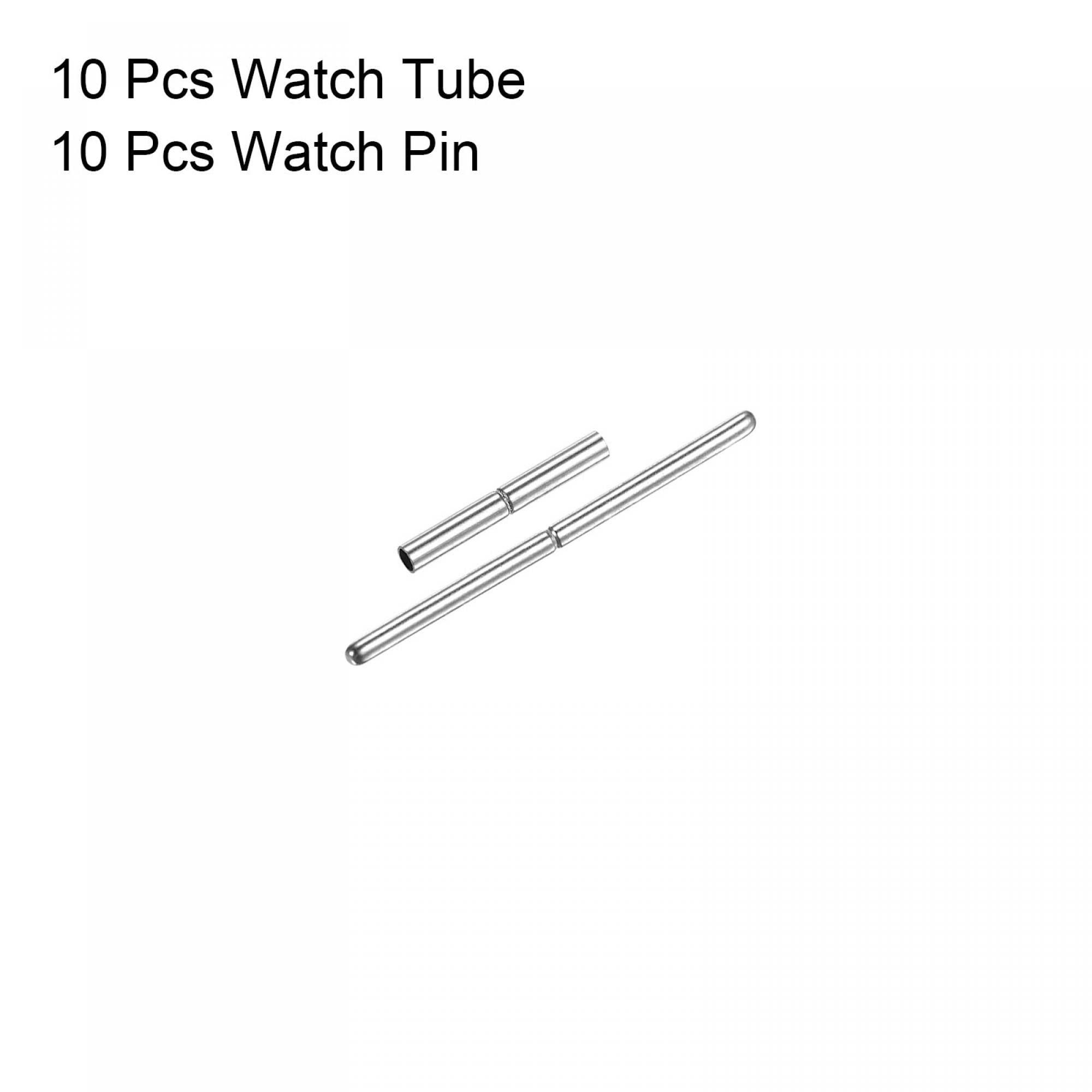 sourcing map 10pcs Watch Strap Tubes Pins 1.3mm Tube Dia 21mm Pin Length Stainless Steel Connecting Shaft for Watch Band Repairing Replacement 2