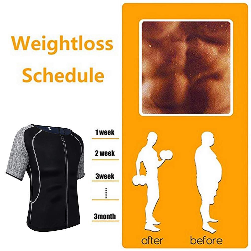 Mens Sweat Sauna Shirt Workout Training Body Shaper Waist Trainer Zipper Vest for Weight Loss 1