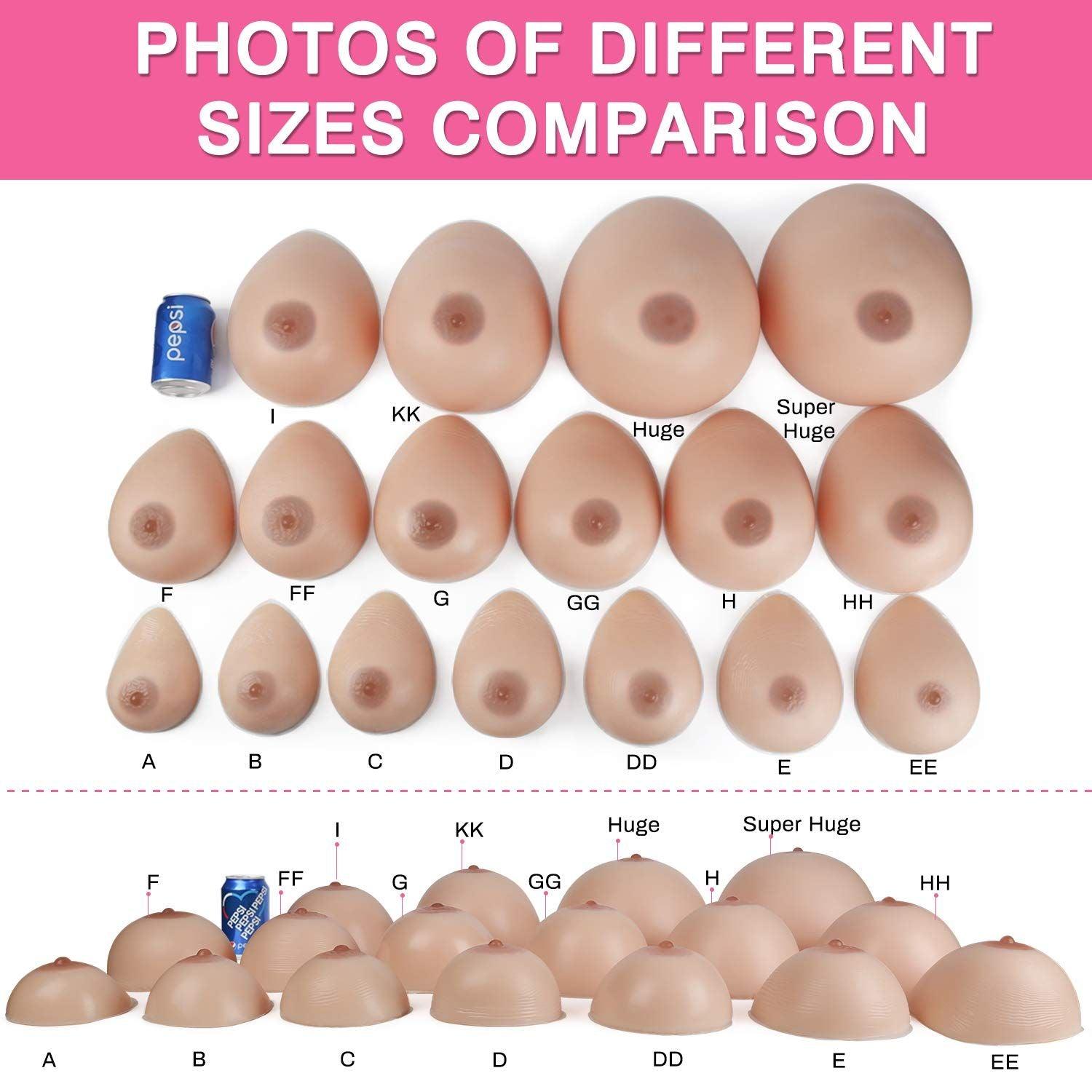 Vollence B Cup Silicone Breast Forms Fake Boobs Concave Bra Pad Mastectomy Transgender Cosplay Crossdresser- Suntan 4