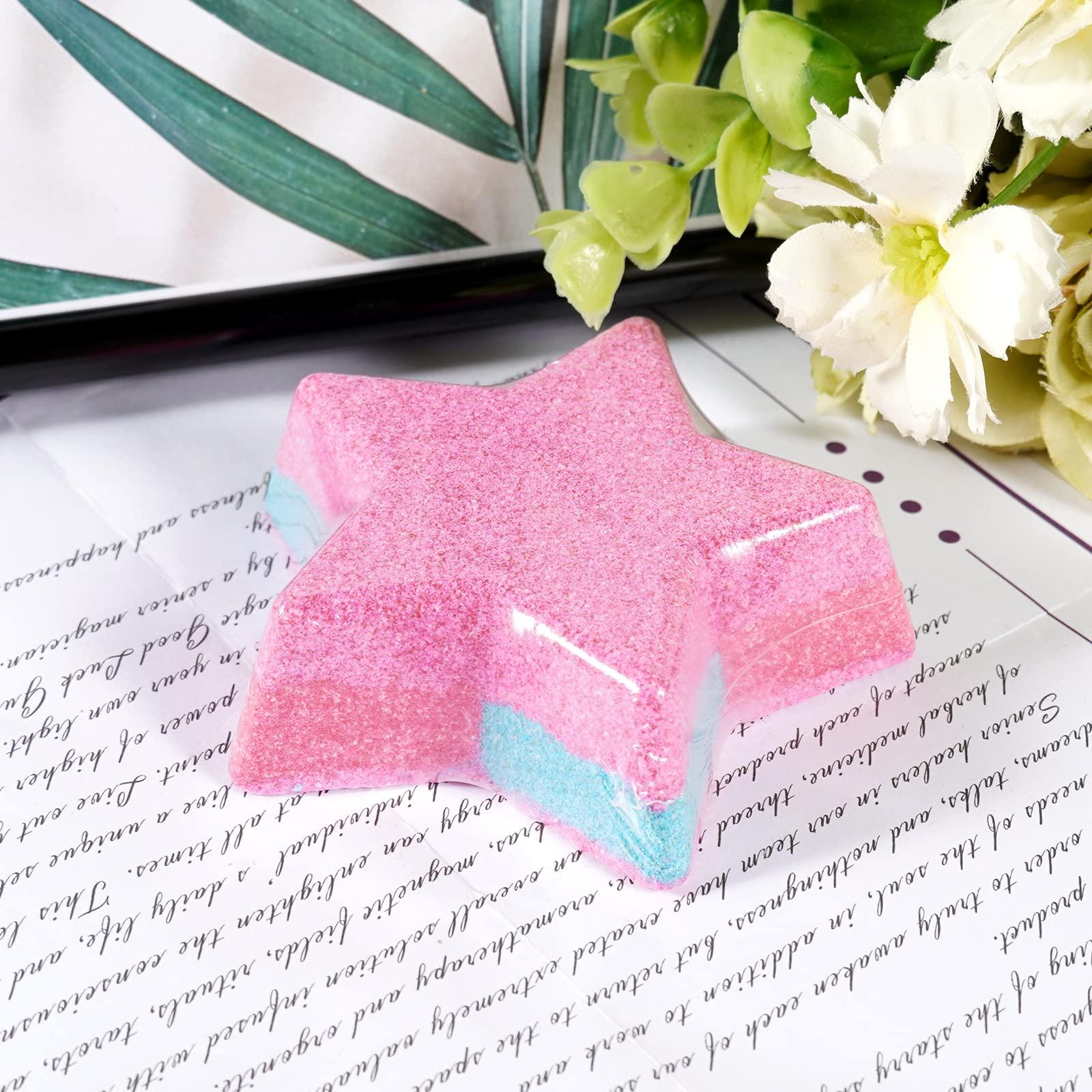 Soulnioi Aromatherapy Gift Scented Candles Retro Colored Red Square Candle Aroma Wax Flakes Fragrant Hanging Tablets Pink Star and Star Bath Bombs for Wedding Souvenir Birthday Party Women Gift 2