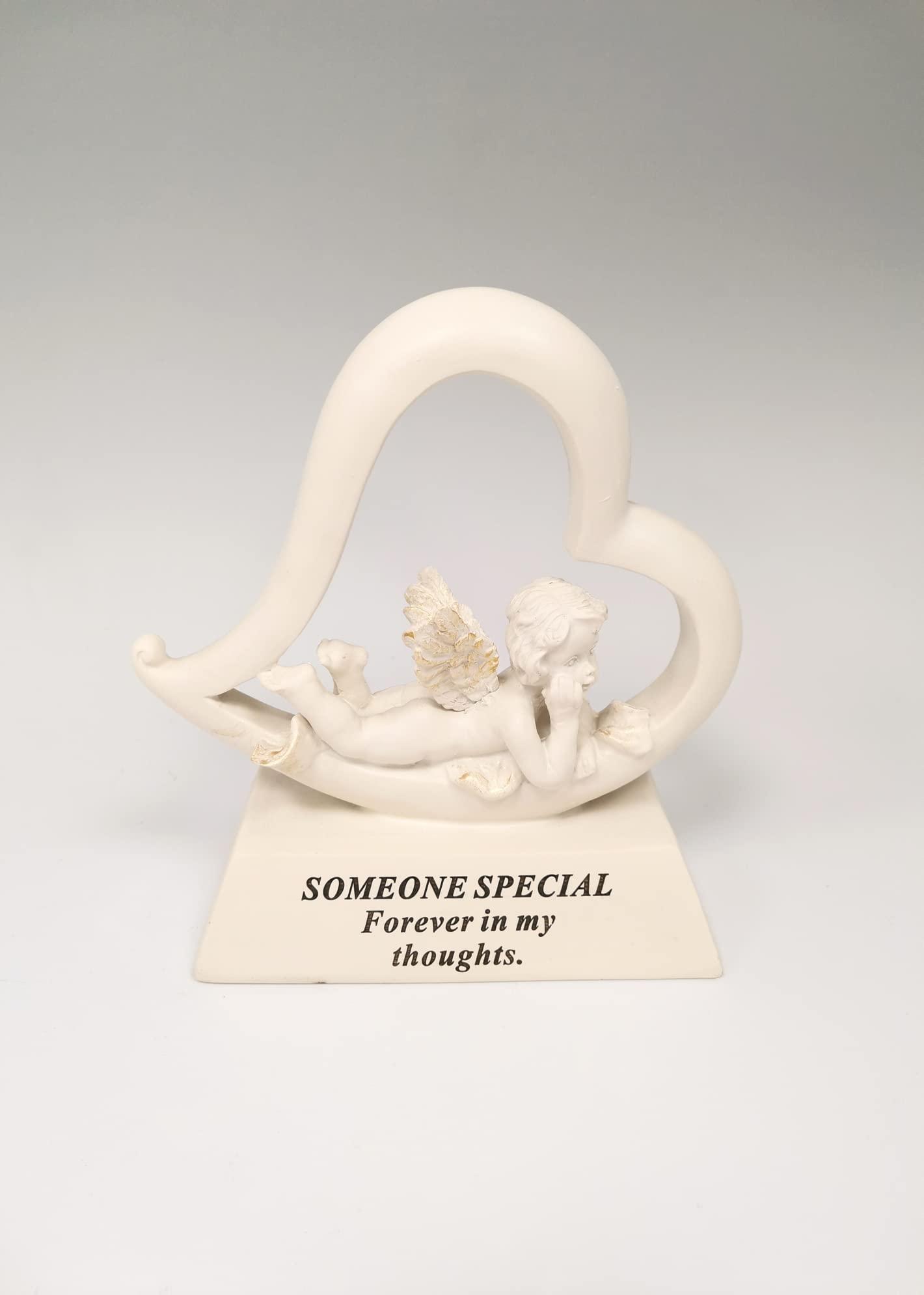 Someone Special Memorial - Cream & Gold Cherub in Heart - DF18216-P 0