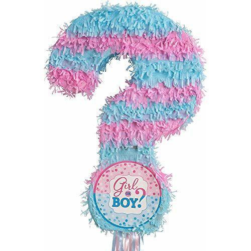 Amscan P33535 - Gender Reveal Party Pull String Pinata - 55cm 0