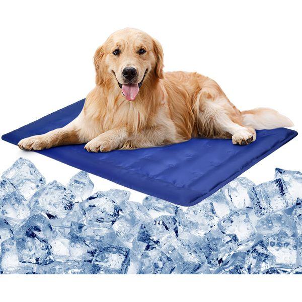 Vamcheer Cooling Mat for Dogs - Pet Self Cooling Pad for Dogs and Cats, Non-Toxic Gel Cold Bed for Kennel Crate, Keep Pets Cool in Hot Summer for Home Travel, Dark Blue (60x90cm) 0
