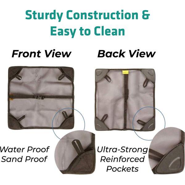 Trekology 2 PC Sand Cover, Beach Mat and Ground Sheet - Prevent Portable Camping Chairs from Sinking in Soft Grounds, Sand or Grass - Anti-Sinking Solution for Compact Folding Camp Backpacking Chair 3