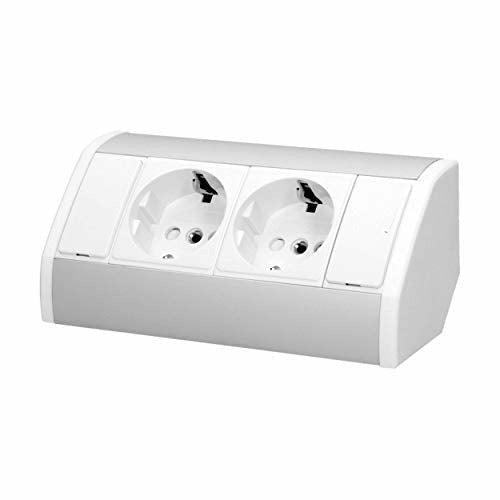 ORNO GM-9005/W-G(GS) Corner Socket 2-Way with Child Lock, 45Â° Assembly, 3680 W, for Cakes, Office and Worktop 1