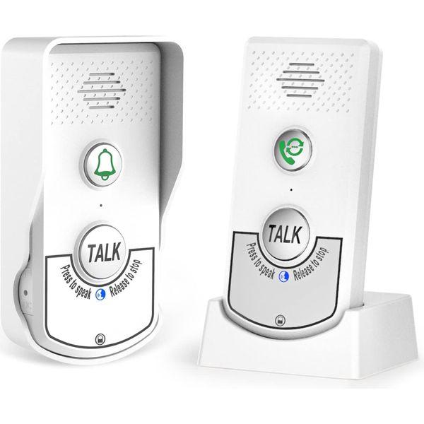 Elebinke Wireless Intercom Doorbell-Waterproof Portable Voice Intercom Doorbell with 2000mAh Rechargeable Battery, 38 Chimes, 1000M Long Range & 3 Level Volume (1 Outdoor/1 Indoor) 0