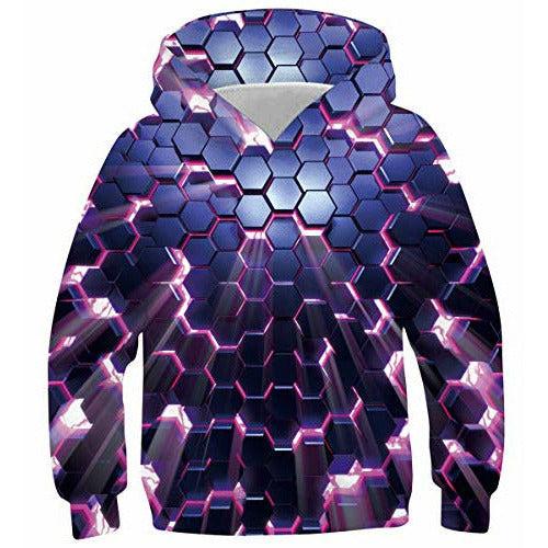 Belovecol Boys Girls Hoodies 3D Horse Hoody Colorful Kids Jumpers Lightweight Pullover Casual Sport Sweatshirt 6-7 years 0