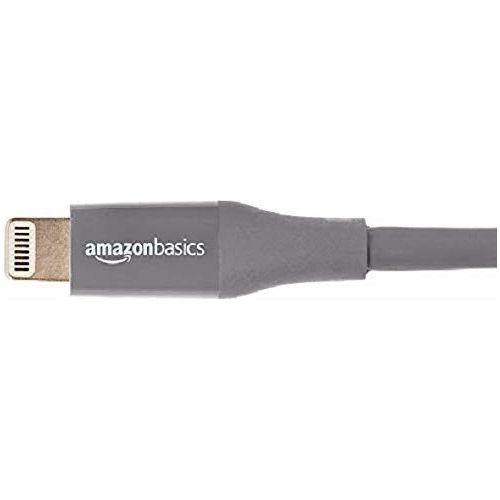 Amazon Basics USB A Cable with Lightning Connector, Advanced Collection - 4 Inches (10 Centimeters) - 2-Pack - Gray 1