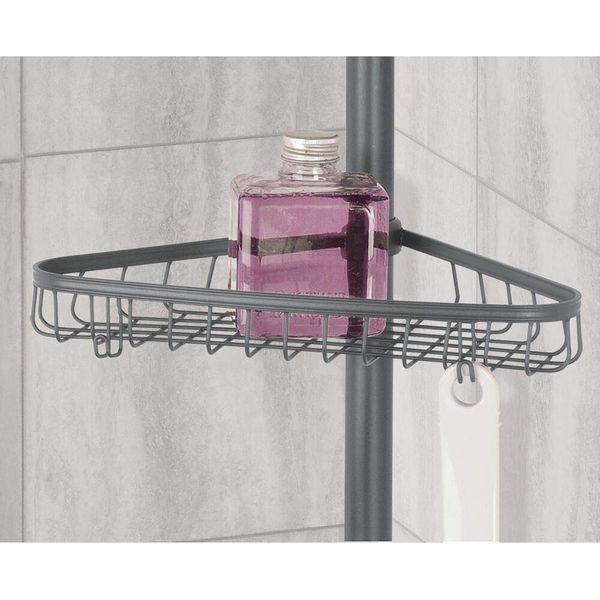 mDesign Shower Storage for Hanging Shampoo Bottles and Gels - Practical Shower Caddy with Suction Cups - Shower Shelf Without Drilling - Graphite 3