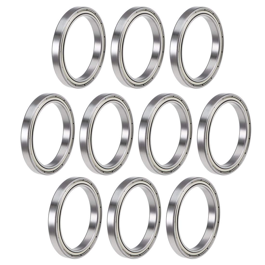 sourcing map 6809ZZ Deep Groove Ball Bearings Z2 45mm x 58mm x 7mm Double Shielded Chrome Steel 10pcs 0