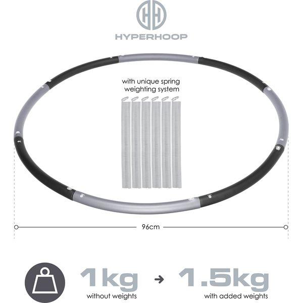 HyperHoop® Revolutionary Weighted Hula Hoop With Weights To Increase Difficulty 1.2kgs - 1.8kgs | Foam Padded Smart Fitness Hula Hoop | Exercise Equipment for Home Use | Adults Exercise & Weight Loss 1