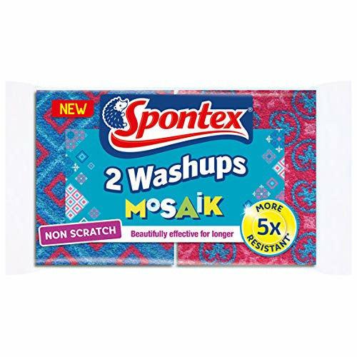 Spontex 2 Non Scratch Washups Mosaik Sponge Scourers, 10 Packs (20 Sponge Scourers) 0