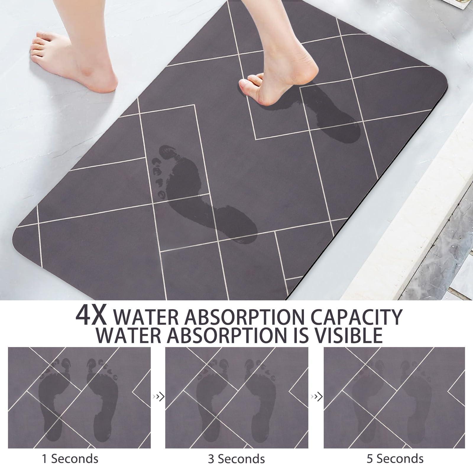 ALLONWAY Bath Mat, Bathroom Mats Quick Dry Non Slip, Bath Mats Absorbent 80 * 50cm, Suitable for Bathroom, Kitchen, Bedroom 3