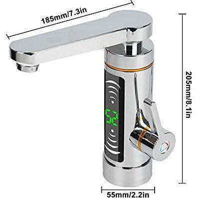 Electric Instant Heater Tap,Electric Instant Heater Faucet,360Â° Rotatable Stainless Hot Water Kitchen Tap with LED Temperature Digital Display,British Plug 3