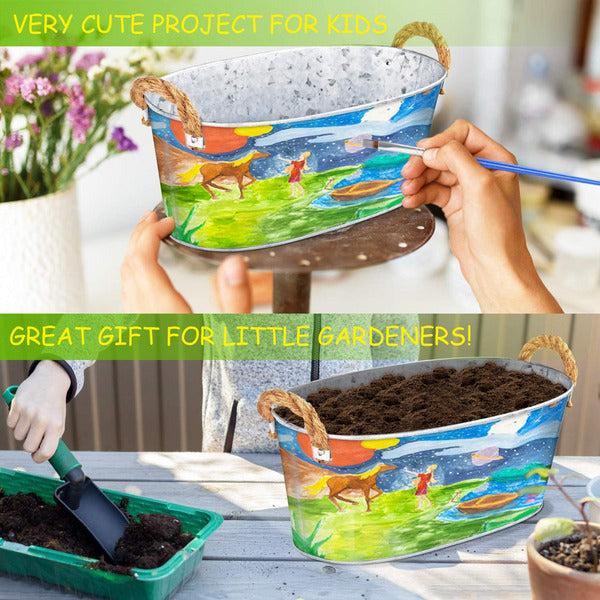Wisolt Kids Gardening Set Childrens Crafts Toys Personalised Planter Science Paint Plant Growing Kit Tools STEM Arts and Crafts Fairy Gardening Gifts for Girls and Boys Age 3-12 4