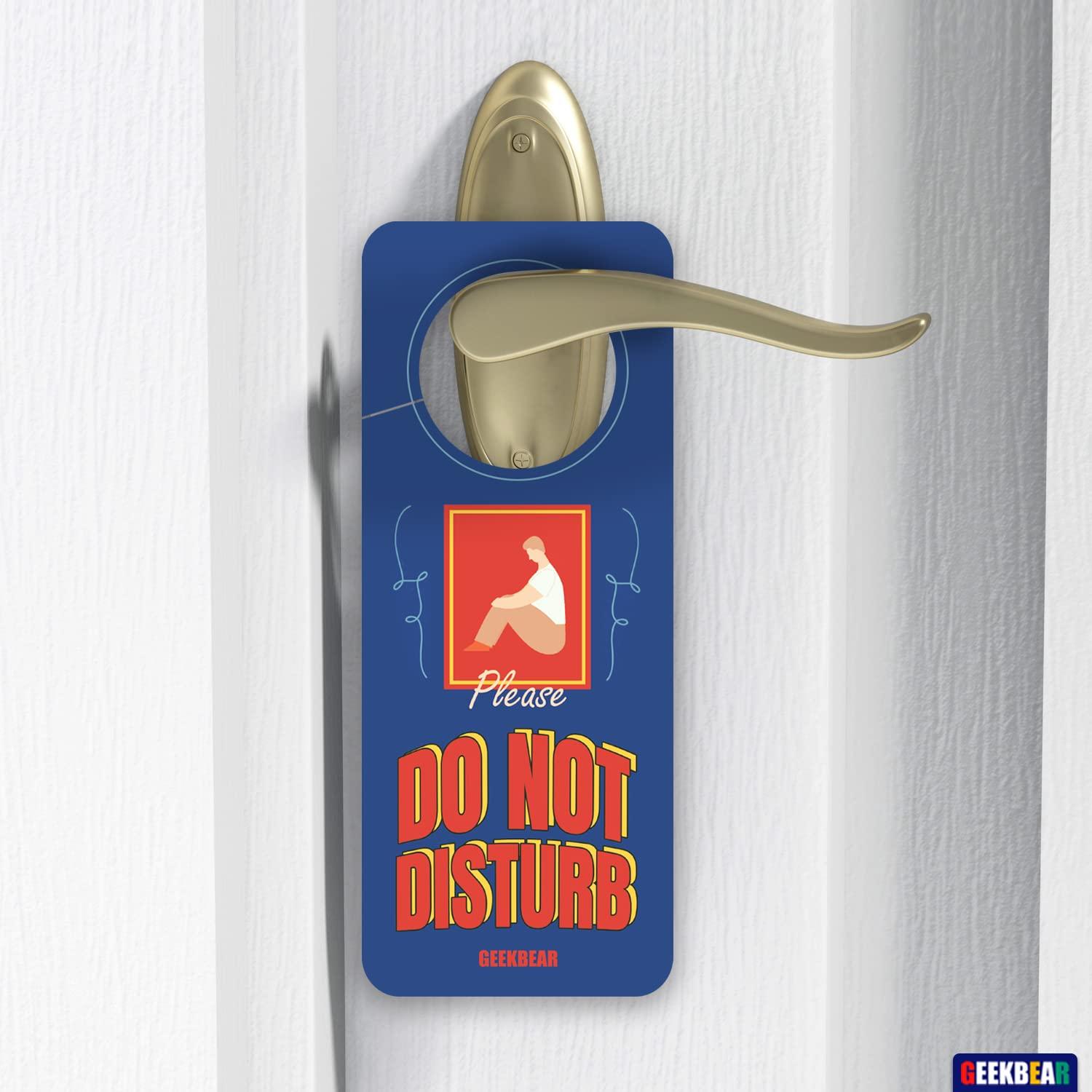 GEEKBEAR Do Not Disturb Door Hanger Sign (06. Dance) - 2 Pack - Reversible and Double Sided Privacy Office Sign - Please Do Not Disturb on Front and Welcome Please Knock on Back Side 1