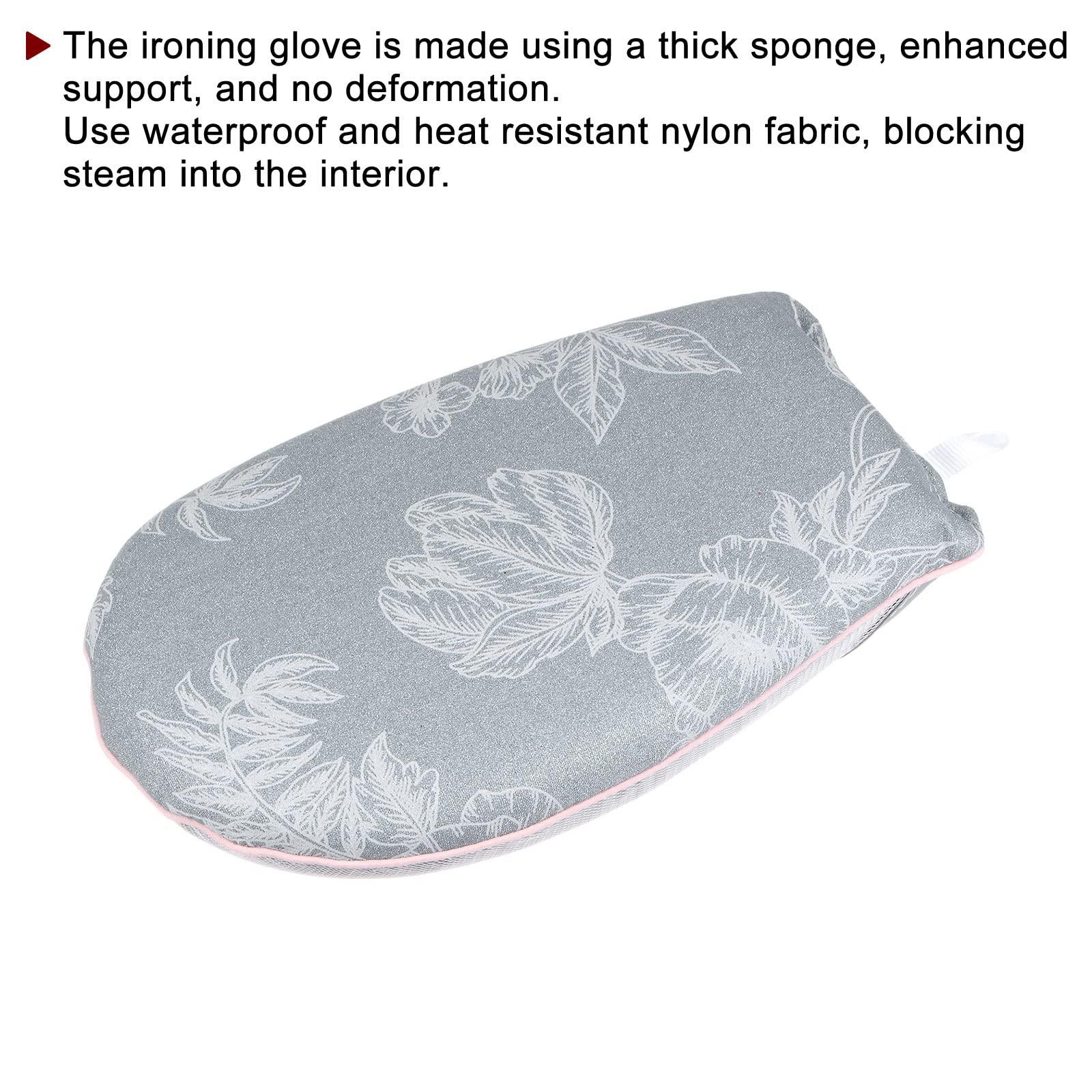 sourcing map Garment Steamer Ironing Glove, Waterproof Mini Ironing Board with Finger Loop Garment Steaming Mitt for Clothes Steamers, Grey 7