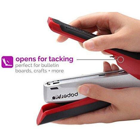 PaperPro - 1114 - inPOWER+ 28 Premium Stapler with Built-in Staple Remover, 28 Sheets, Full-Strip, Red/Silver 4