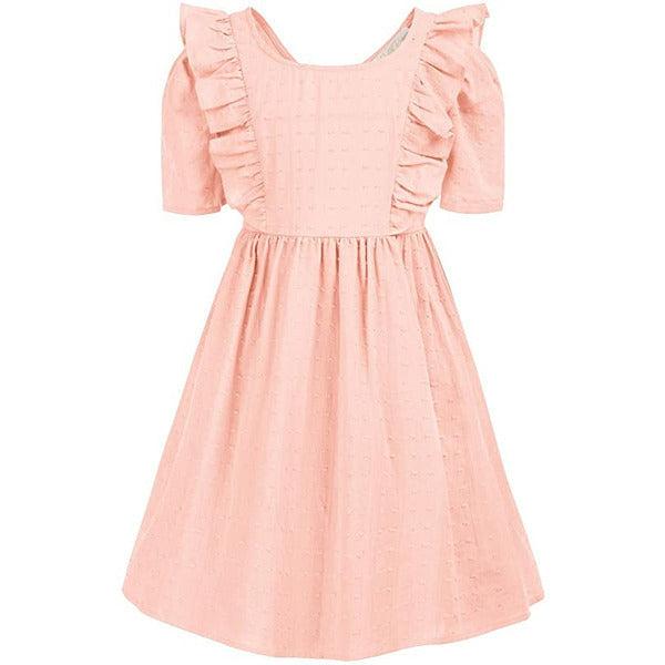 Girls Vintage Short Sleeve Dress 1950 Princess Sundress Apparel Light Pink#81 4 Years 0