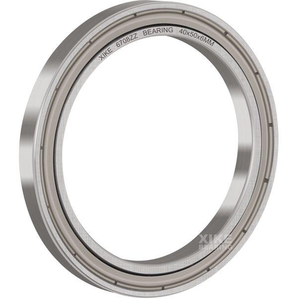 XIKE 4 pcs 6708ZZ Ball Bearings 40x50x6mm, Bearing Steel and Pre-Lubricated, Metal Double Seal, 6708-2Z Deep Groove Ball Bearing with Shields 3