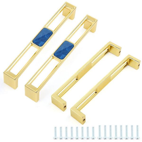 Victop Cabinet Bar Handle 4 Pack Furniture Drawer Pulls 135mm Long Cupboard T Bar Handles Gold Square Pull Handle Zinc Alloy Kitchen Door Handles with Screws for Wardrobe Bedroom Bathroom Cabinets